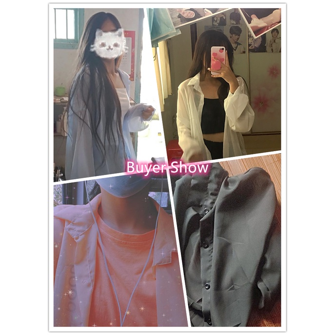 Áo Sơ Mi Chiffon Mỏng Tay Dài Chống Nắng Mùa Hè Thiết Kế Ngọt Ngào Cao Cấp Mẫu Mới Thời Trang Cho Nữ