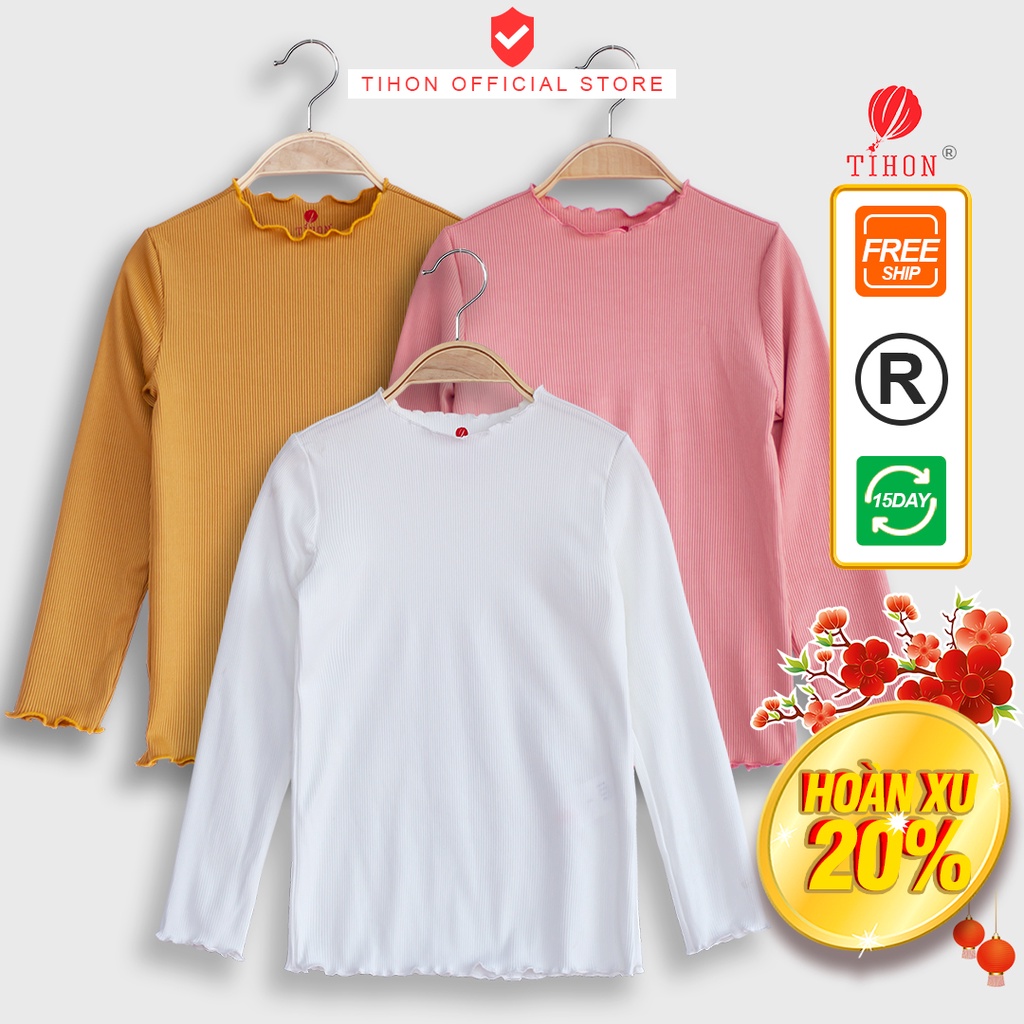Áo Giữ Nhiệt Bé Gái TIHON 100% Cotton Mềm Mại Ấm Áp ACT0850138