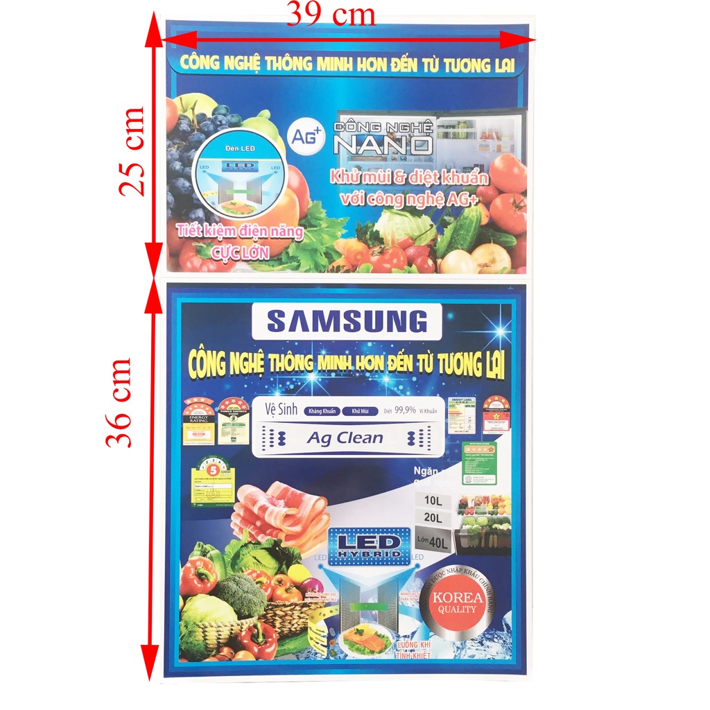 Miếng dán tủ lạnh Samsung [IN ĐẸP, SẮC NÉT] tem dán tủ lạnh Samsung