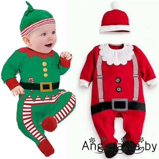 Set 2 món áo liền quần & mũ trùm đầu phong cách giáng sinh cho bé