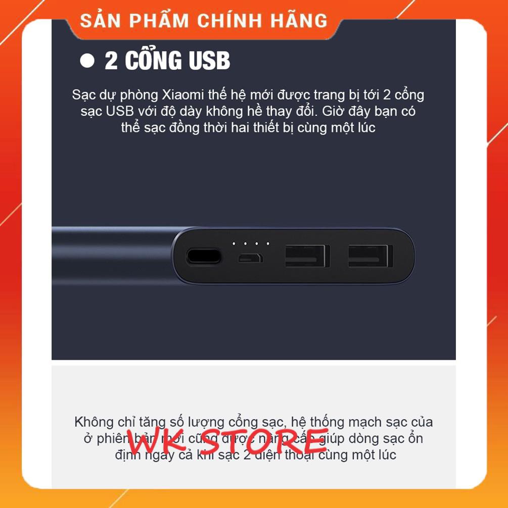 Sạc dự phòng Xiaomi Gen 3 chính hãng 10.000 mAh (2 cổng usb,sạc nhanh 18w) | BigBuy360 - bigbuy360.vn