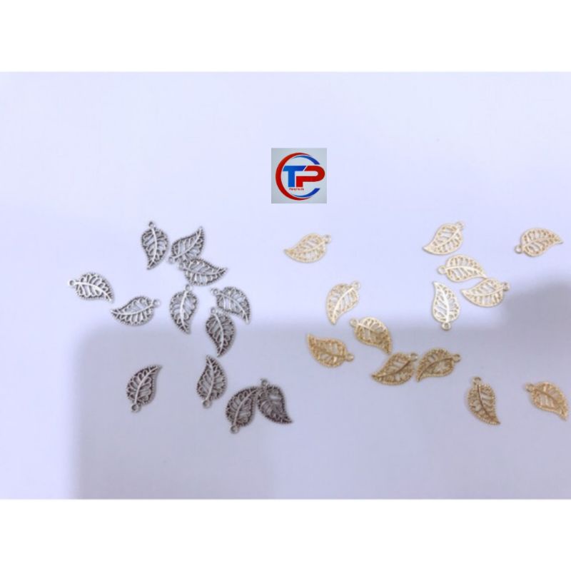 Charm lá bạc thái làm vòng handmade