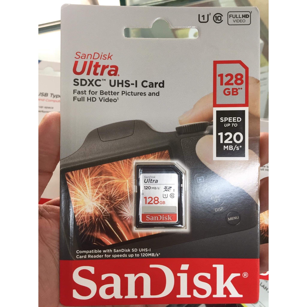 [16GB; 32GB ;64GB;128GB] Thẻ nhớ SD tốc độ 120MB/s SanDisk Ultra