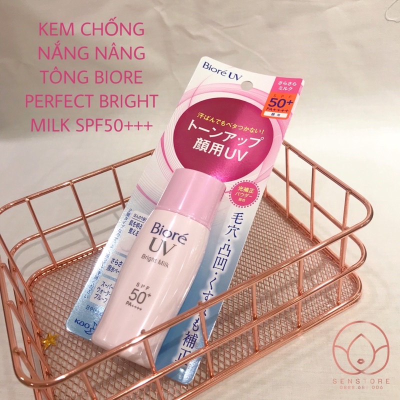 SỮA CHỐNG NẮNG TRANG ĐIỂM BIORE UV PERFECT BRIGHT MILK SPF 50+ PA++++ 30ML NỘI ĐỊA NHẬT