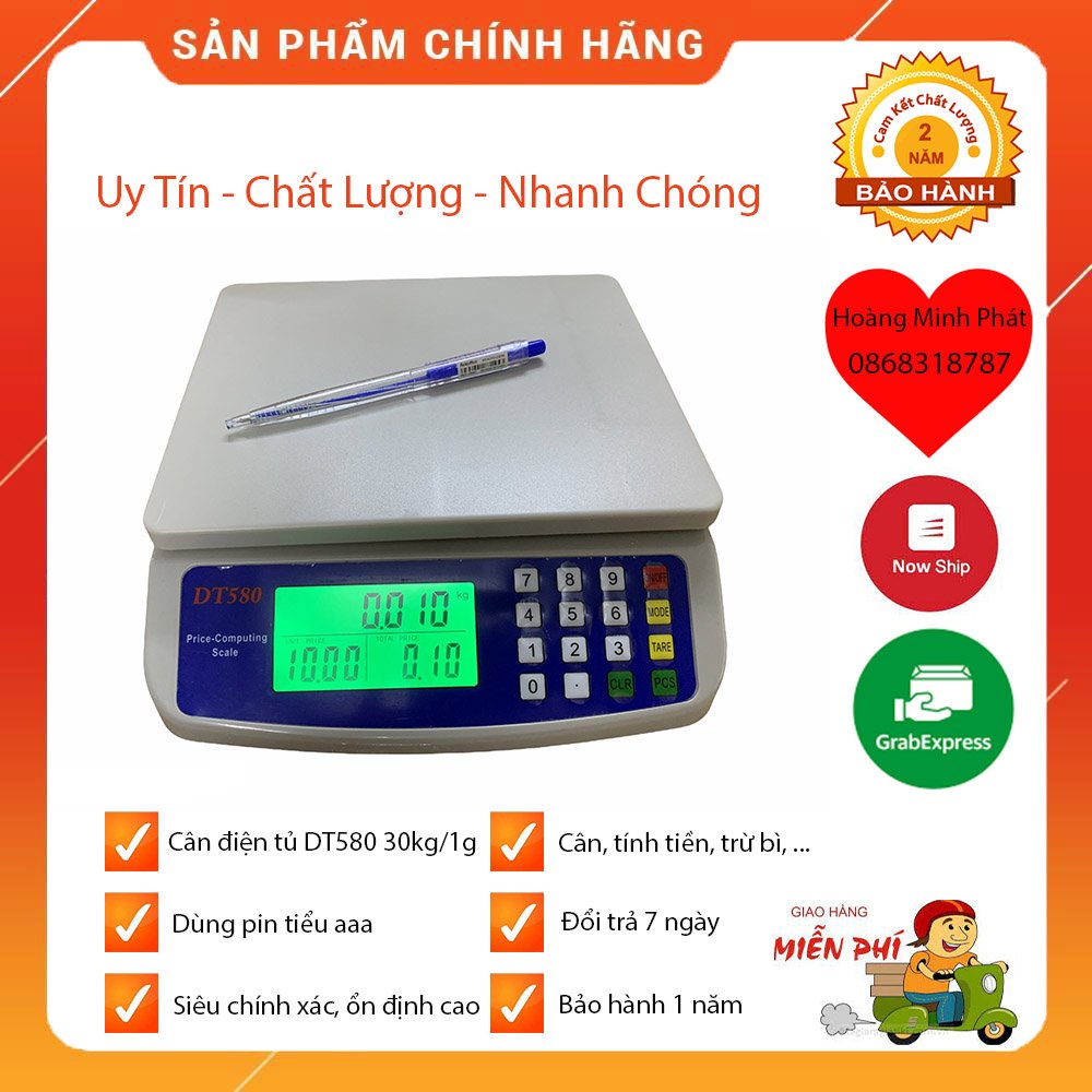 Cân Điện Tử Tính Tiền Giá Rẻ 30Kg/1g DT580 [ SẴN HÀNG ]