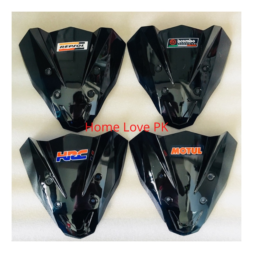 Ốp đầu xe Winner X mẫu sừng 4 lỗ Ốc màu đen bóng logo chữ ngẫu nhiên không kèm ốc