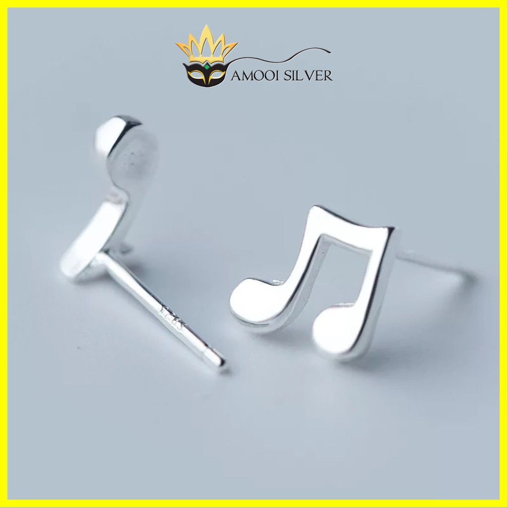Bông tai bạc S925 nốt nhạc - Amooi Silver AB24