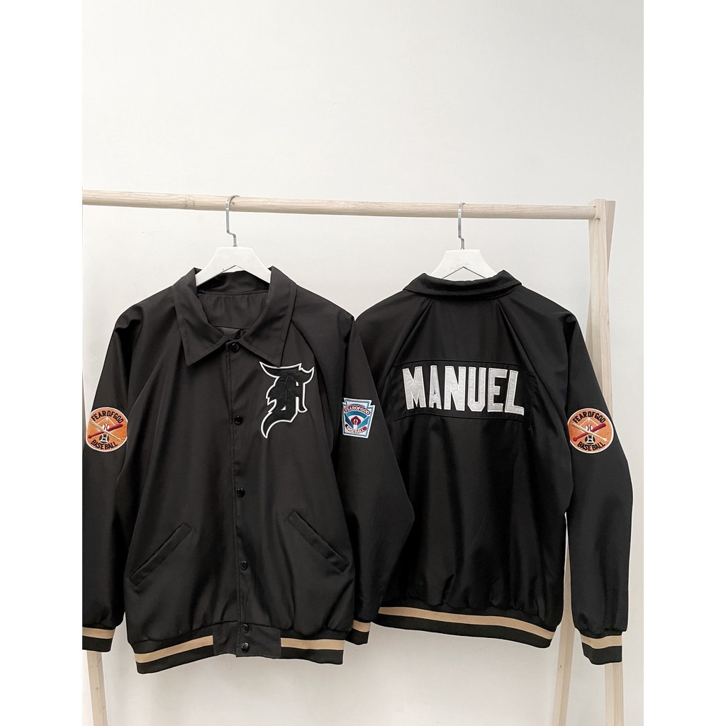 Áo Khoác Bomber Dù 2 lớp MANUEL _ màu Đen Unisex nam nữ siêu đẹp (hình thật) tại Boin Store
