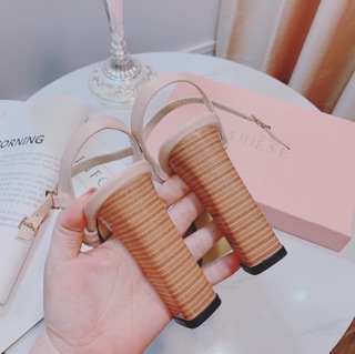Sandanl gót vân gỗ 12 phân