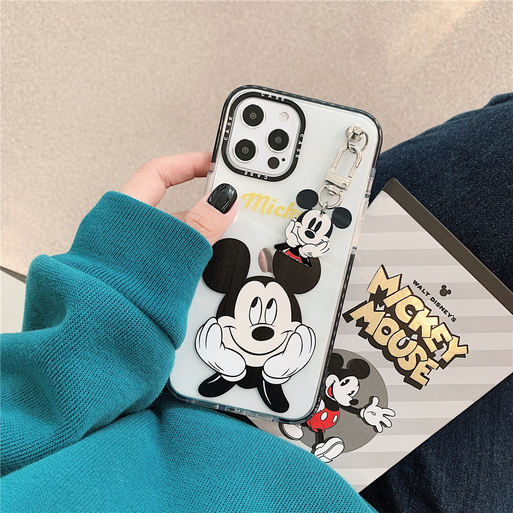 Ốp điện thoại in hình Mickey Minnie gắn dây cho IPhone 12pro max 12 mini 11Pro Max XS Max XR SE 2020 6 6s 7 8 Plus | BigBuy360 - bigbuy360.vn