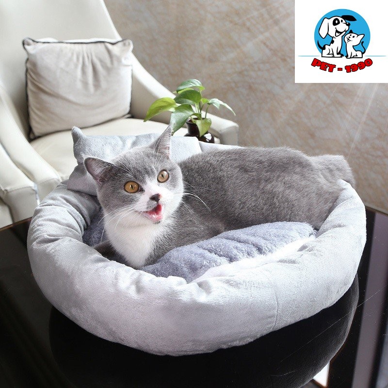 Ổ Đệm Tròn Cho Chó Mèo Có Thể Tháo Rời Tặng Kèm Gối - Đệm Cho Thú Cưng Chống Xê Dịch