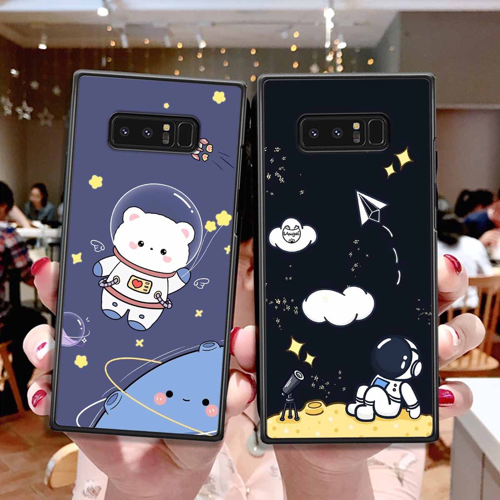 Ốp Samsung Note 8 in hình vũ trụ, phi hành gia bầu trời cute dễ thương