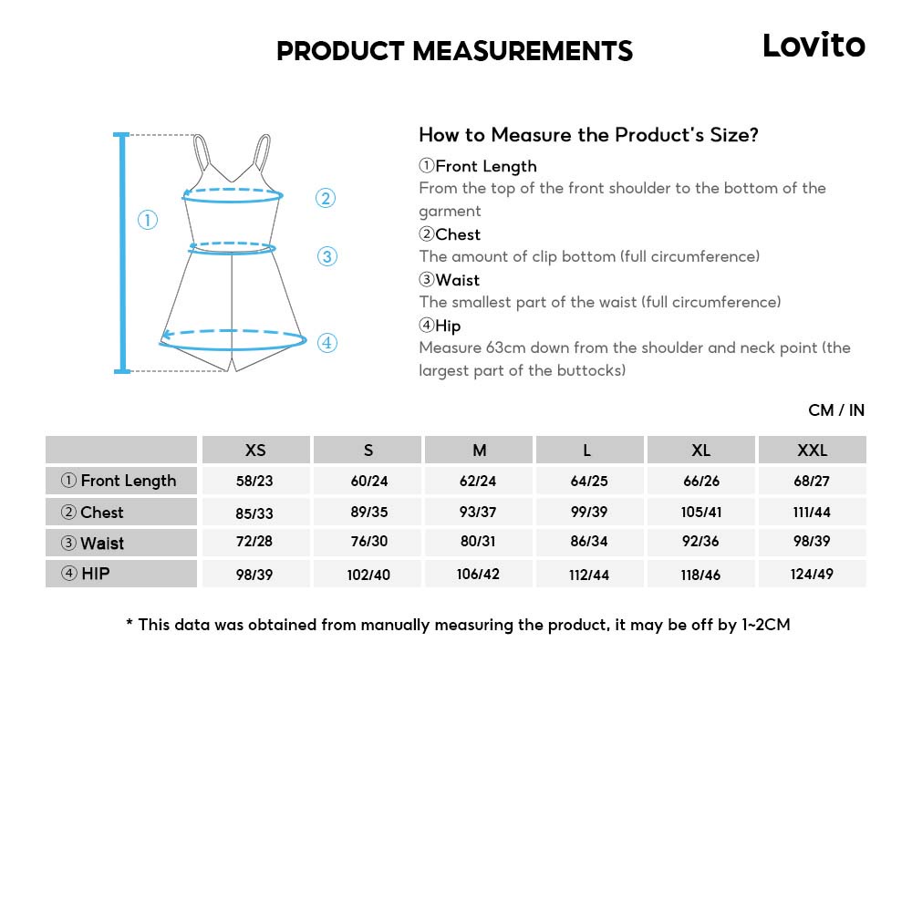 Áo liền quần Lovito phong cách thanh lịch màu trơn dài đến đầu gối dây mảnh phối nút L27LD119 (màu đen)