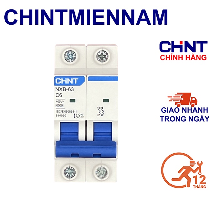 Cầu Dao Aptomat An Toàn MCB NXB-63 2P 6A-63A 2 Pha 6Ka Hãng CHINT Hàng chính hãng xuất khẩu