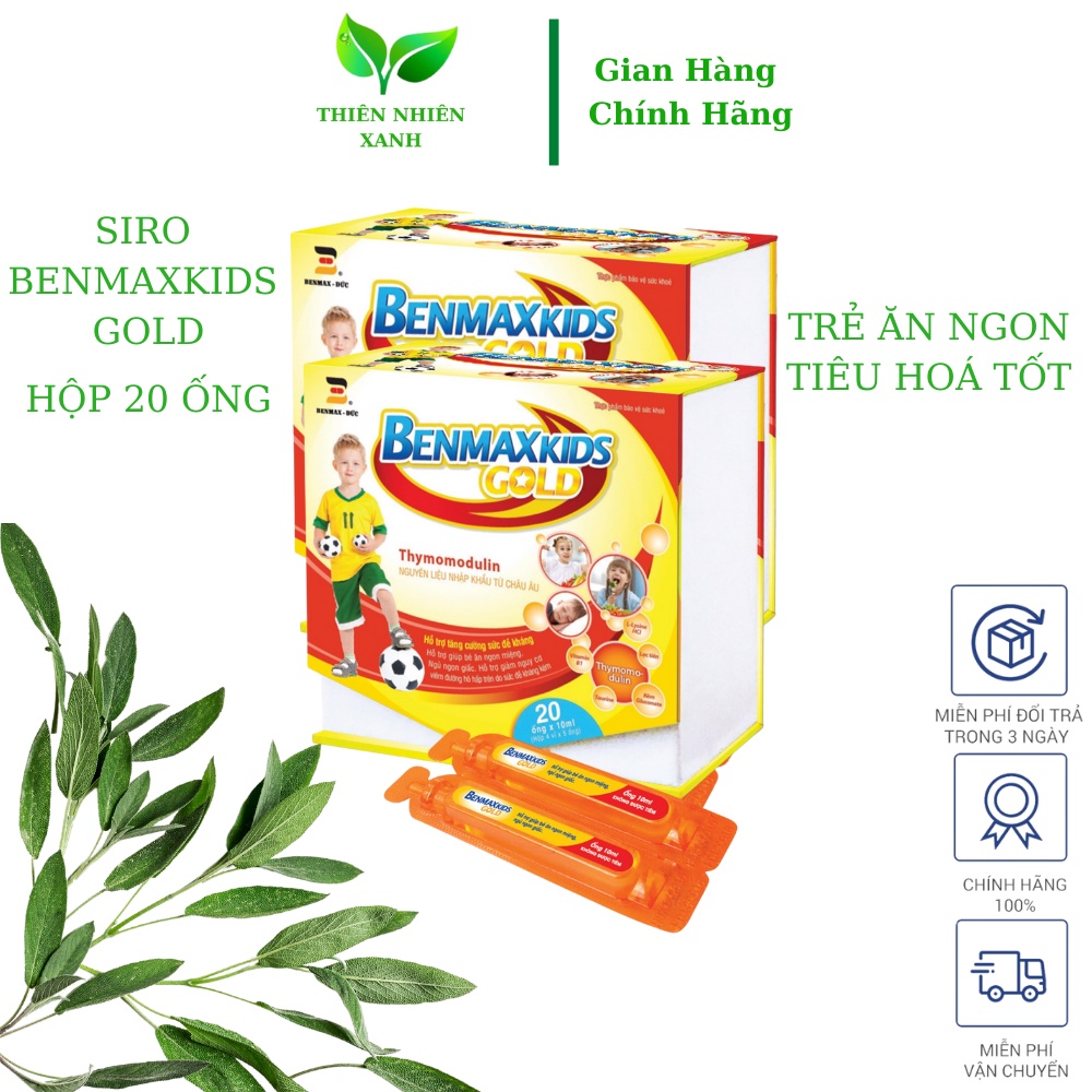 Siro tăng sức đề kháng Benmax Kids Gold giúp trẻ ăn ngon,tiêu hoá tốt,ngủ ngon gấc,hạn chế các bệnh về hô hấp