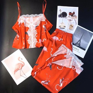 BỘ LỤA SATIN 2 DÂY REN