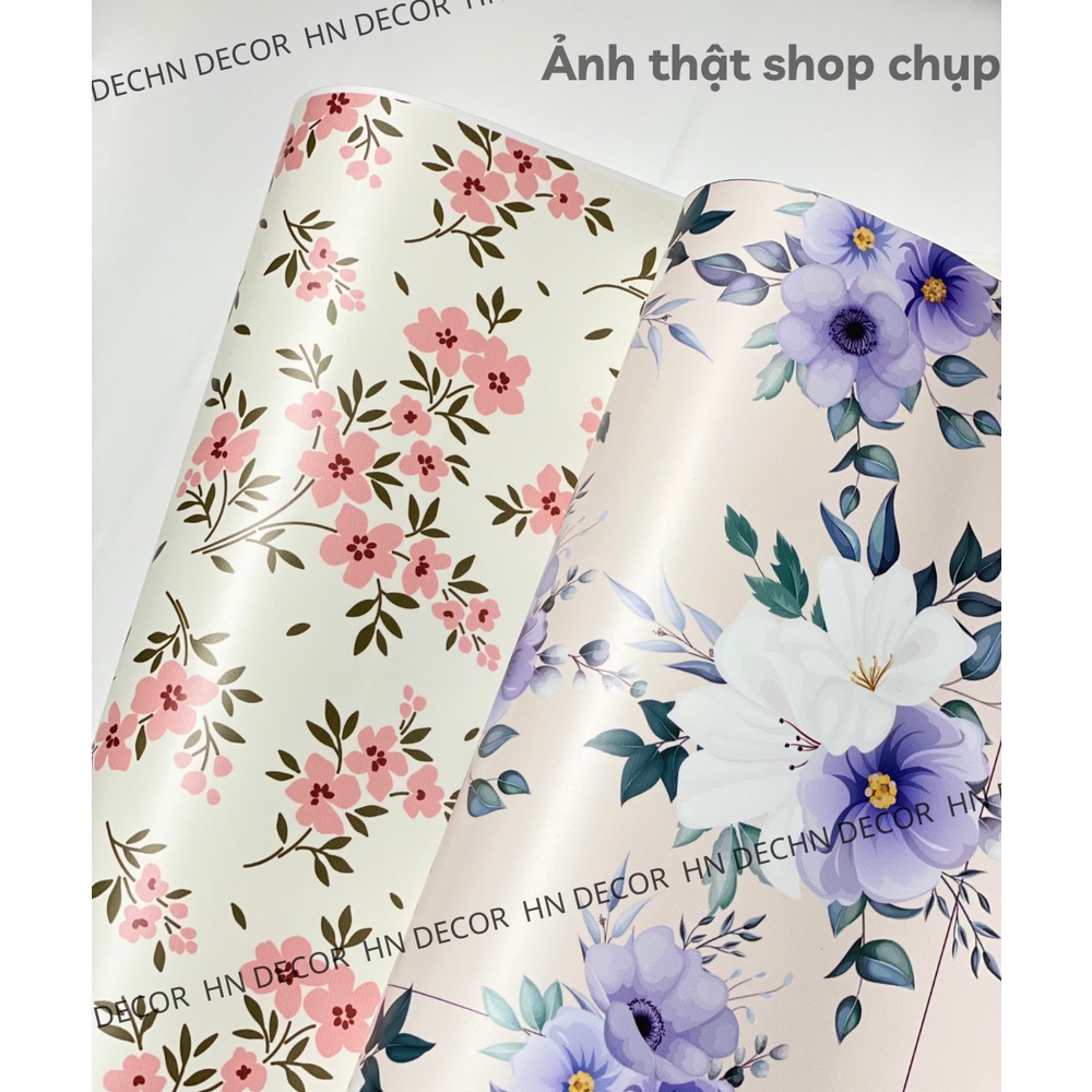 Decal hoa văn dán tường phòng ngủ - Trang trí background - Chống thấm - HN Decor