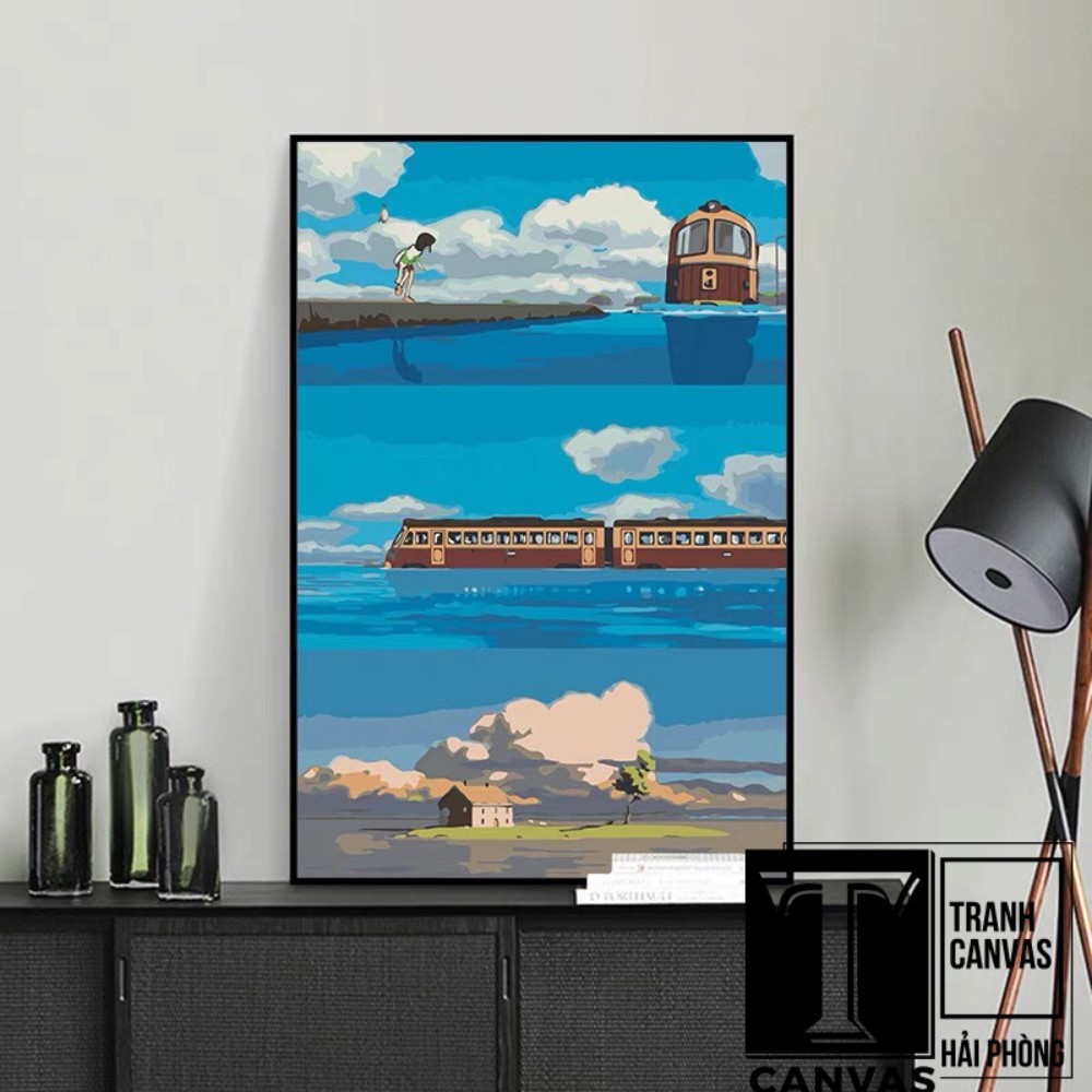 Tranh canvas treo tường, tranh hoạt hình Ghibli, Vùng đất linh hồn GHIBLI 01-11