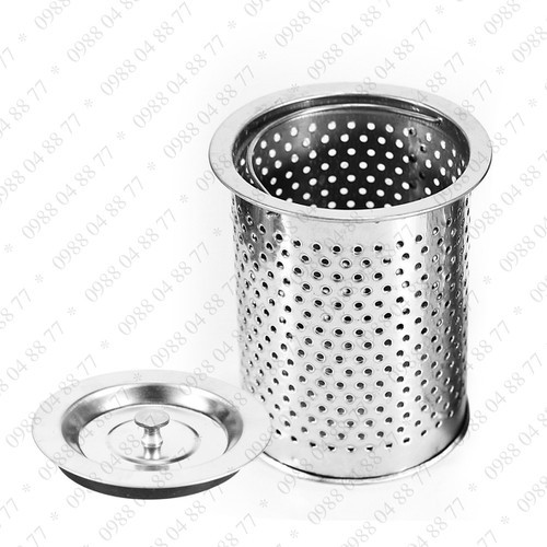 [Xả kho + free ship] Combo lọc rác lồng sâu và nắp đậy bồn rửa chén inox