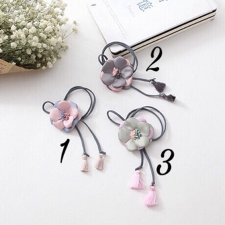 Buộc tóc hoa rơi tiểu thư ruy băng lụa thiết kế sang trọng phong cách thời trang cá tính Hàn quốc cổ trang cột tóc