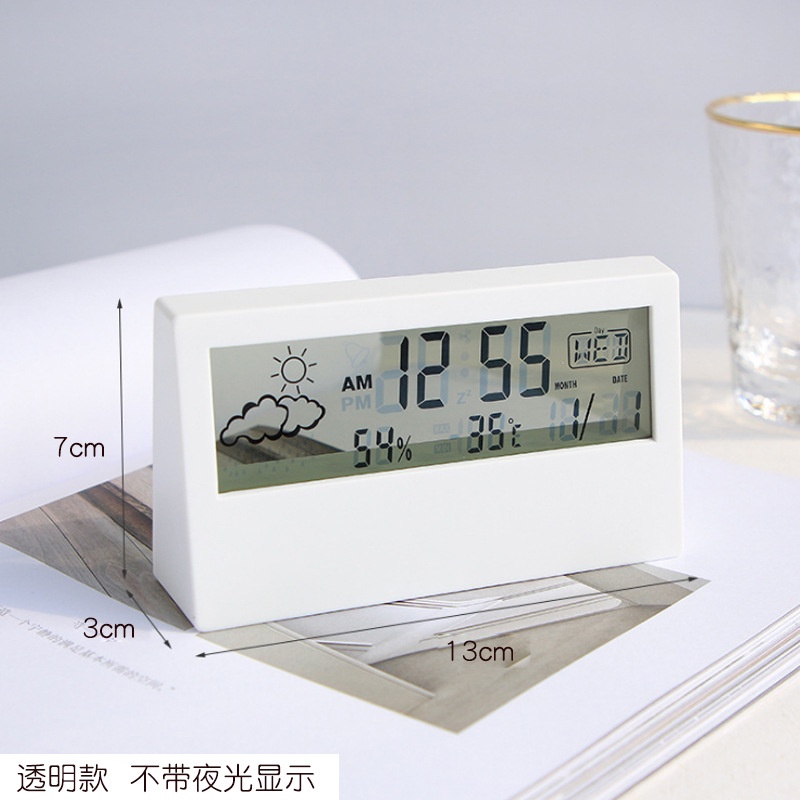 Đồng hồ led mini để bàn thông minh có báo thức, nhiệt độ, độ ẩm dùng để trang trí bàn học bàn làm việc phòng ngủ - Ráp