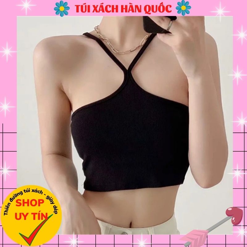 Áo Bra Yếm Thun Tăm Dây Buộc Cổ Siêu Hot Điệu 332