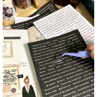 Tấm sticker chữ dạng câu quote vintage trang trí sổ journal