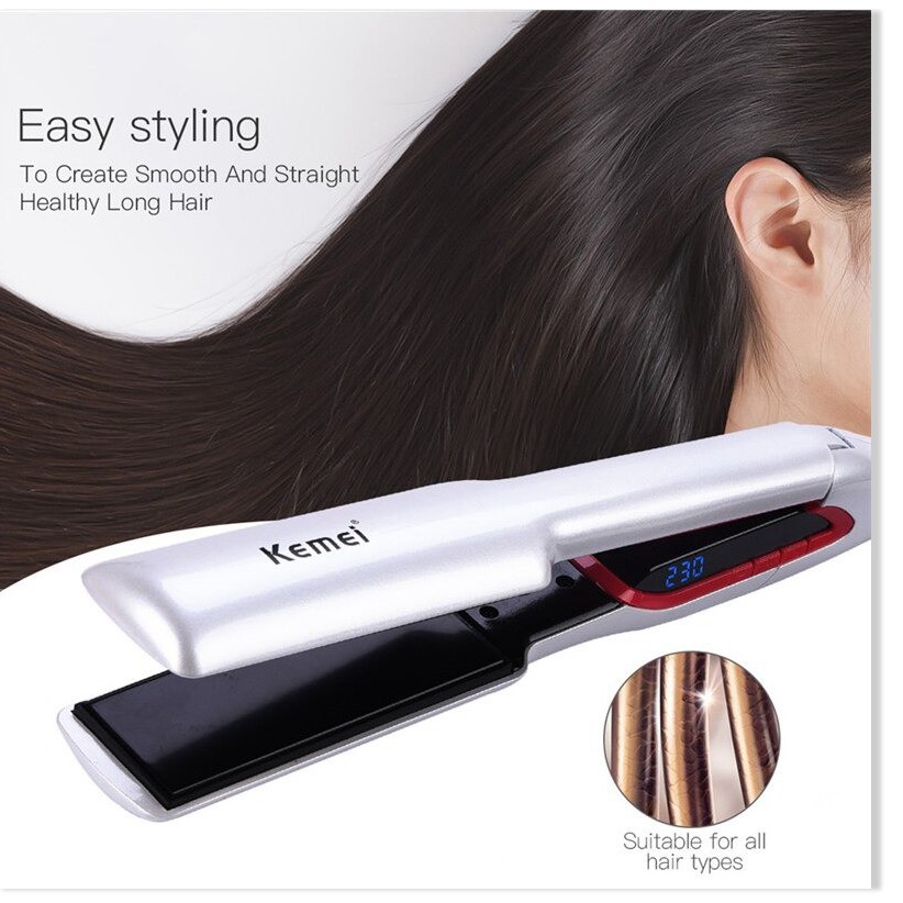 Máy làm tóc  👉BH 1 THÁNG 👈  Máy duỗi tóc Kemei KM-957 thiết kế tinh tế, chất liệu tốt, tay cầm vừa vặn, dễ dàng sử dụn