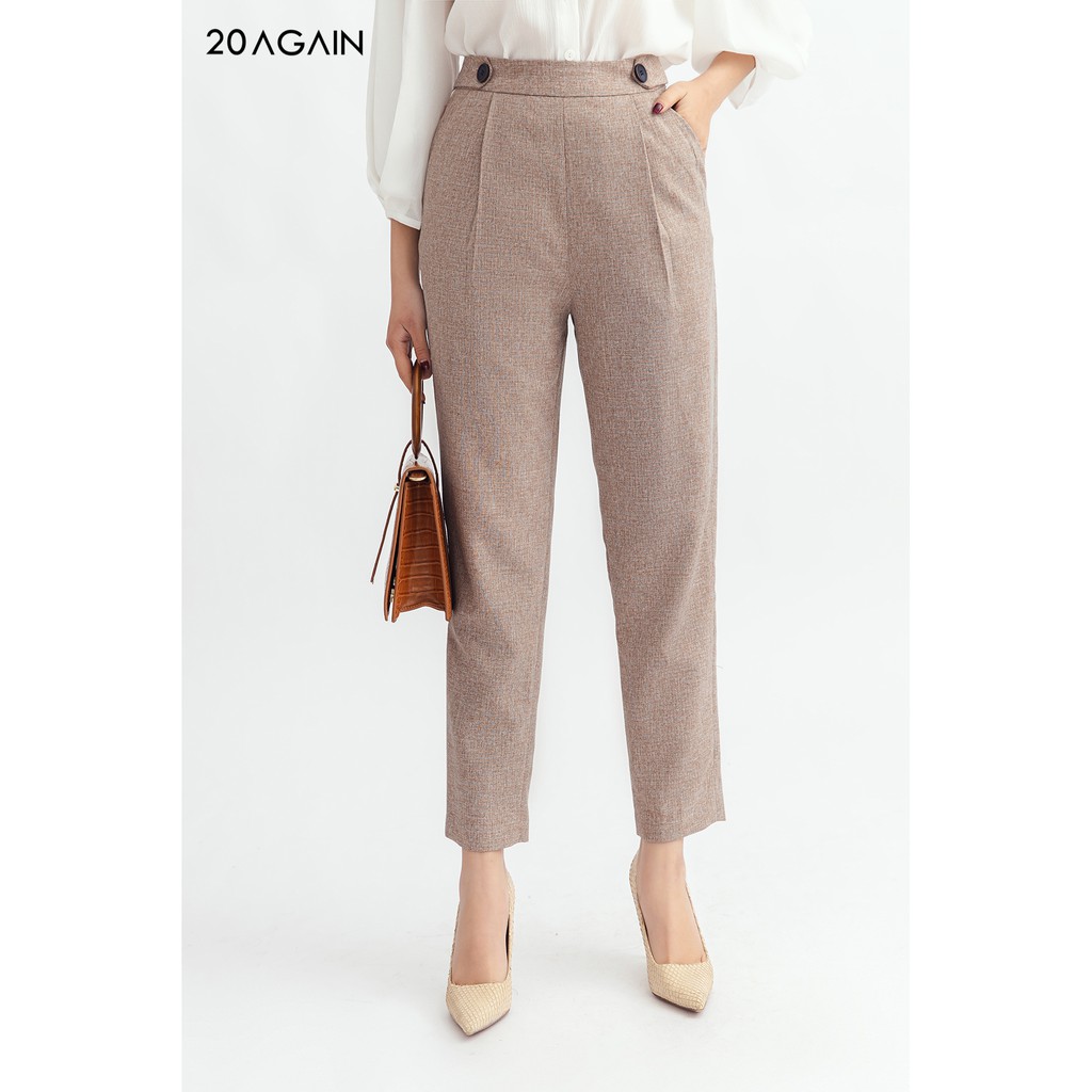 Quần dài suông xếp 2 ly trước QAA1121 20AGAIN | BigBuy360 - bigbuy360.vn