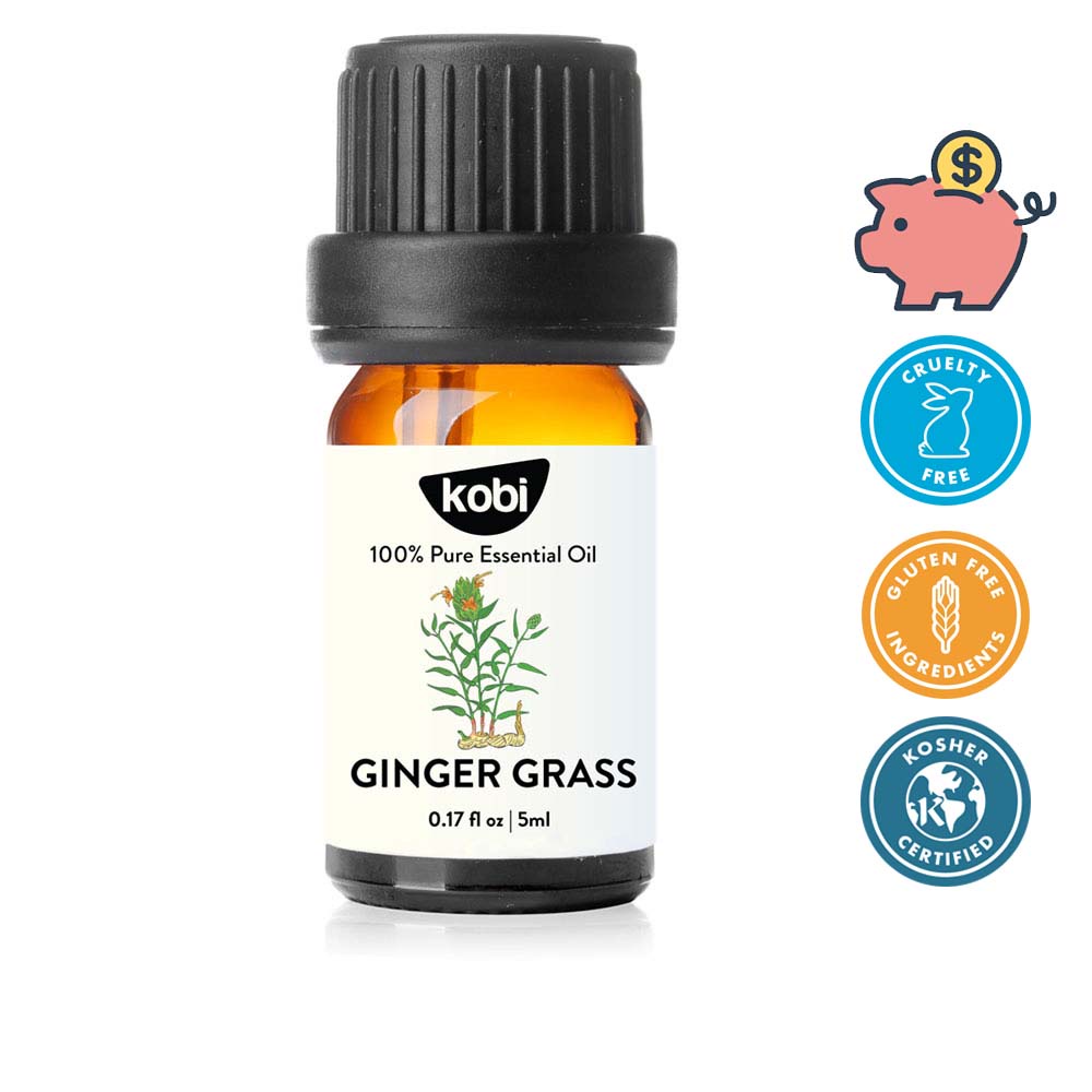 Tinh dầu Cỏ gừng Kobi Ginger grass essential oil giúp đuổi muỗi, khử mùi, làm thơm phòng - 5ml