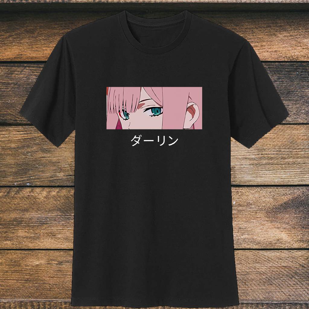 Áo thun trắng đen in hình anime DARLING In The FRANXX size S-4XL