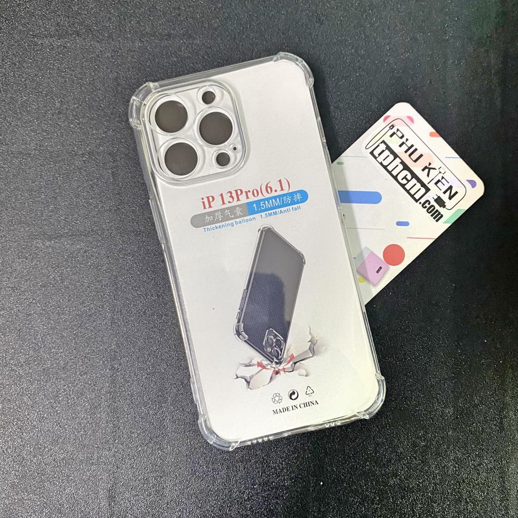 Ốp lưng iPhone 13 Pro dẻo Trong suốt Chống sốc