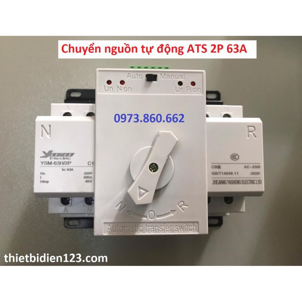 Chuyển nguồn tự động ATS 2P 63A - Dùng cho điện sinh hoạt nhà dân hộ gia đình -TBĐ -Thiết bị điện giá tốt