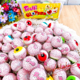 Lẻ 1 viên kẹo dẻo Trolli xịn hình con mắt có nhân siro poppin eyes viên 18gam