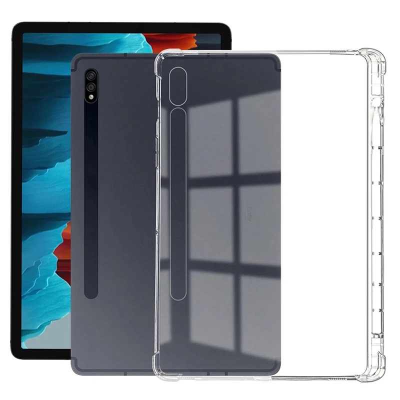 Ốp Máy Tính Bảng Silicon Trong Suốt Chống Sốc Có Ngăn Đựng Bút Cho Samsung Tab S8 Galaxy Tab S8 Plus S6 Lite Tab A8 A7 A 8.0
