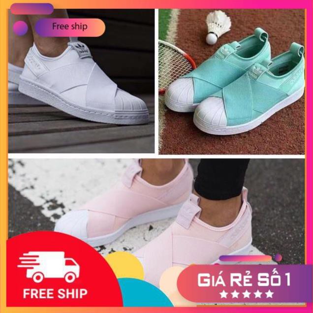 [XẢ KHO] [SALE + FREESHIP] Giày Sneaker nam nữ Adidas SuperStar SlipOn các màu