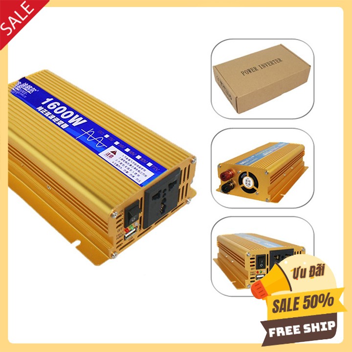 Bộ Đổi Nguồn 12V Lên 220V 1600W Sin Chuẩn