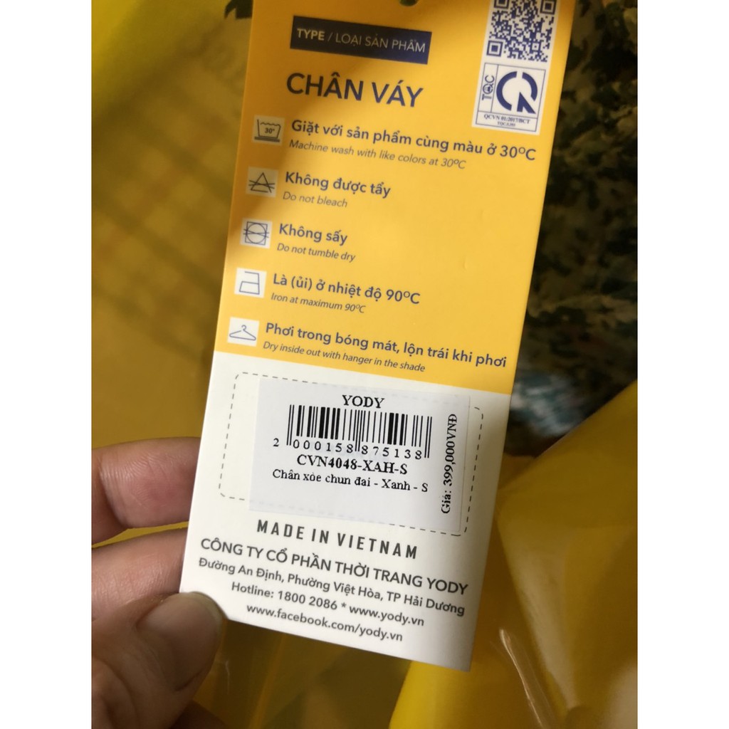 Chân Váy Xòe Chun Đai Yody