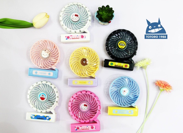 QUẠT ĐIỆN CẦM TAY KITTY KIÊM PIN SẠC DỰ PHÒNG