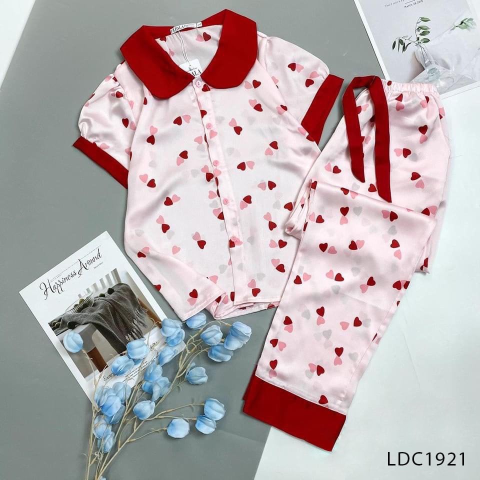 Đồ bộ Pijama cổ sen lụa satin cao cấp | BigBuy360 - bigbuy360.vn