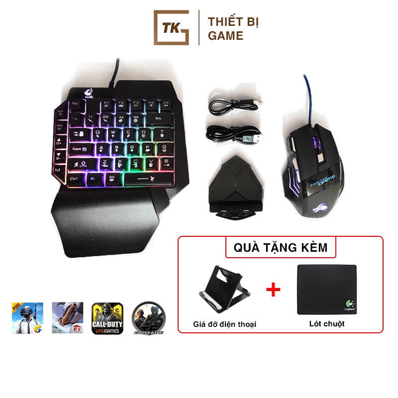 Combo bộ chuyển đổi game Lingzha 2 bàn phím K15 chuột X3 chơi PUBG Mobile