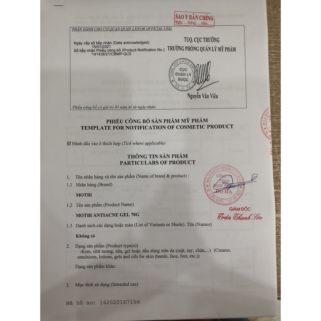 [CHÍNH HÃNG] MOTBI Kem Giảm Mụn Motbi Antiacne Gel 70g | BigBuy360 - bigbuy360.vn