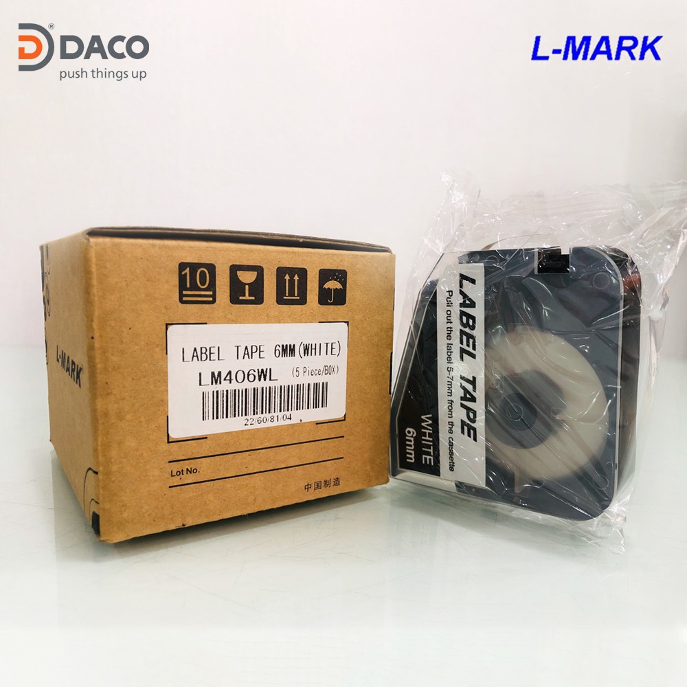 LM406WL: Băng nhãn in LK-320 màu trắng 6mm x 8m