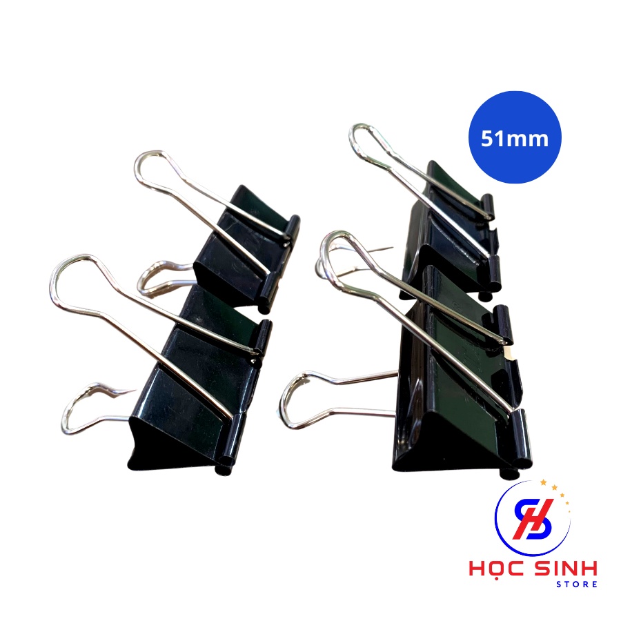 Hộp 12 Cái Kẹp Bướm 51mm Đen Gstar Size Lớn Kẹp tài liệu - Học Sinh Store