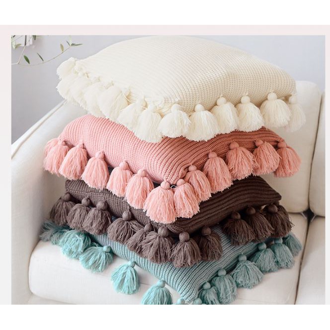 Gối len sofa tua rua handmade