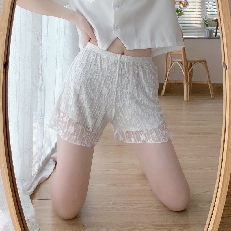 Xixi Quần Lót Ren Hoa Lưng Cao Hai Lớp Dáng Rộng Phong Cách Lolita Thời Trang Cho Nữ