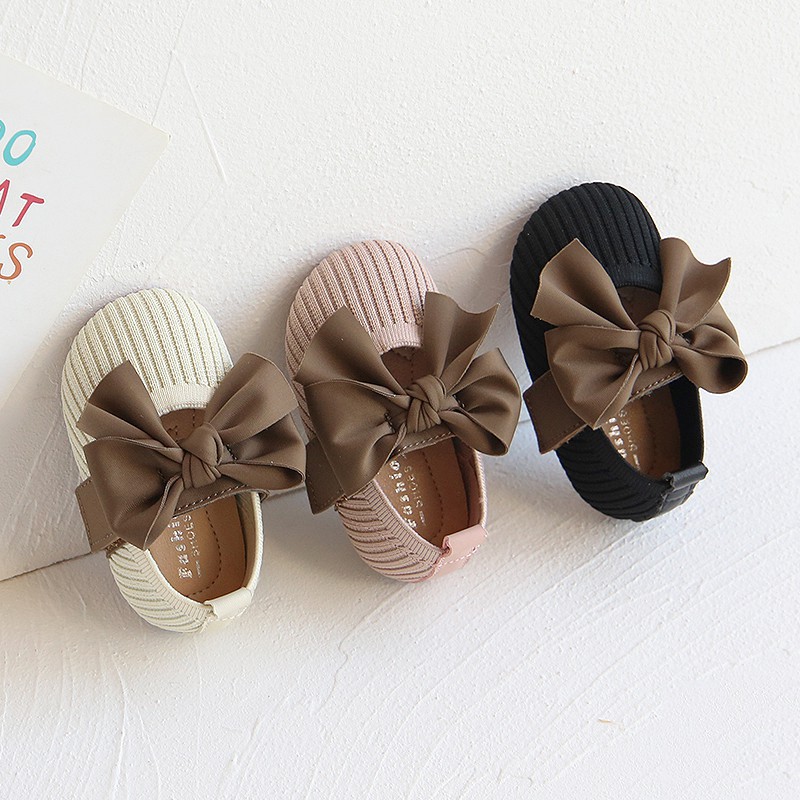 Giày búp bê đính nơ phong cách xinh xắn cho bé gái