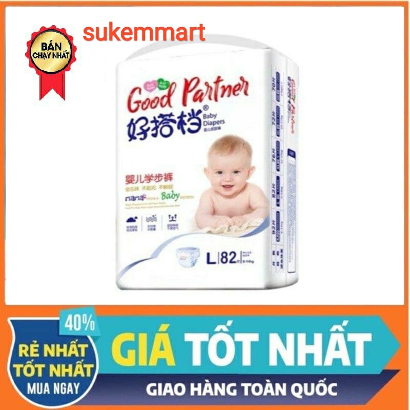 Tã bỉm quần/ dán good partner đỏ nổi địa trung đủ size S112/M96-92/L82/XL76/XXL72/3XL70 miếng
