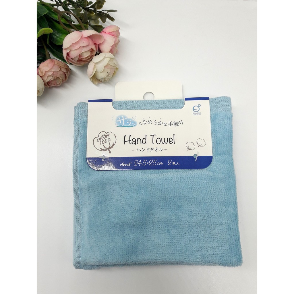 Set 2 khăn mặt mềm mịn cho bé 100% cotton Nhật Bản (25x25cm)