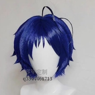 Wig/tóc giả cơ bản nam xù cosplay màu xanh lá xanh dương cam đỏ hồng tím